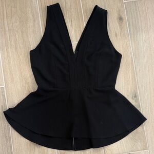 Chelsea28 Black Peplum V-Neck Tank Top